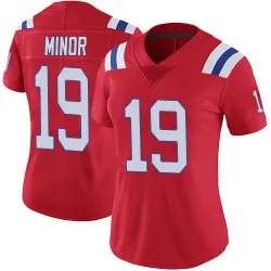 Women's Kobee Minor New England Patriots No.19 Limited Vapor Untouchable Alternate Jersey - Red