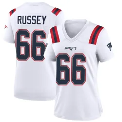 Women's Kody Russey New England Patriots No.66 Game Jersey - White