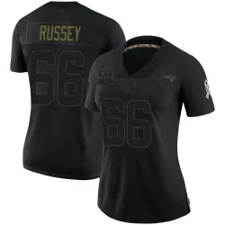 Women's Kody Russey New England Patriots No.66 Limited 2020 Salute To Service Jersey - Black