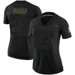 Women's Kyle Dugger New England Patriots No.23 Limited 2020 Salute To Service Jersey - Black