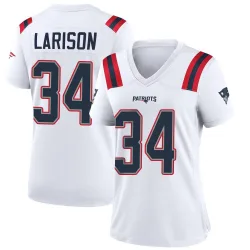 Women's Lan Larison New England Patriots No.34 Game Jersey - White
