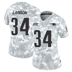 Women's Lan Larison New England Patriots No.34 Limited 2024 Salute to Service Jersey - Arctic Camo