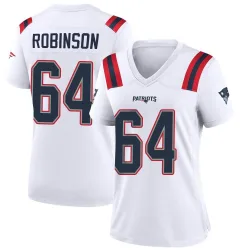 Women's Layden Robinson New England Patriots No.64 Game Jersey - White