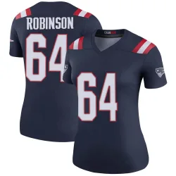 Women's Layden Robinson New England Patriots No.64 Legend Color Rush Jersey - Navy