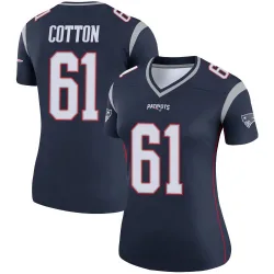 Women's Lester Cotton New England Patriots No.61 Legend Jersey - Navy