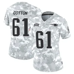 Women's Lester Cotton New England Patriots No.61 Limited 2024 Salute to Service Jersey - Arctic Camo