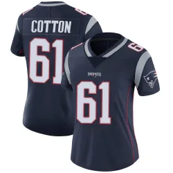 Women's Lester Cotton New England Patriots No.61 Limited Team Color Vapor Untouchable Jersey - Navy