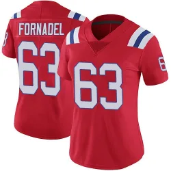 Women's Liam Fornadel New England Patriots No.63 Limited Vapor Untouchable Alternate Jersey - Red