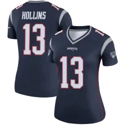 Women's Mack Hollins New England Patriots No.13 Legend Jersey - Navy