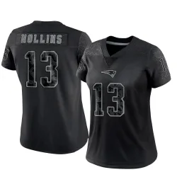 Women's Mack Hollins New England Patriots No.13 Limited Reflective Jersey - Black