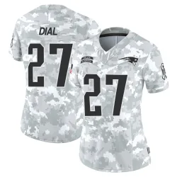 Women's Marcellas Dial Jr. New England Patriots No.27 Limited 2024 Salute to Service Jersey - Arctic Camo