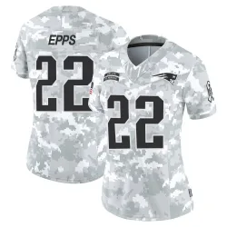 Women's Marcus Epps New England Patriots No.22 Limited 2024 Salute to Service Jersey - Arctic Camo