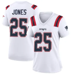 Women's Marcus Jones New England Patriots No.25 Game Jersey - White