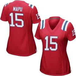 Women's Marte Mapu New England Patriots No.15 Game Alternate Jersey - Red