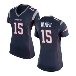 Women's Marte Mapu New England Patriots No.15 Game Team Color Jersey - Navy Blue