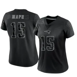 Women's Marte Mapu New England Patriots No.15 Limited Reflective Jersey - Black