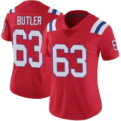 Women's Mehki Butler New England Patriots No.63 Limited Vapor Untouchable Alternate Jersey - Red