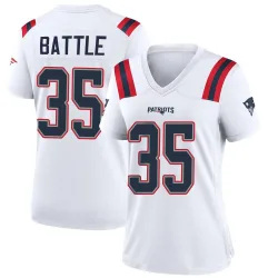 Women's Miles Battle New England Patriots No.35 Game Jersey - White
