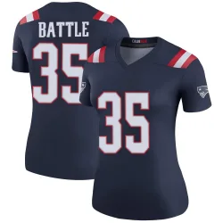 Women's Miles Battle New England Patriots No.35 Legend Color Rush Jersey - Navy
