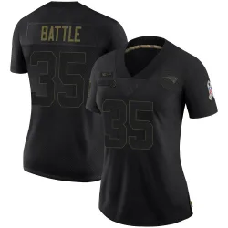 Women's Miles Battle New England Patriots No.35 Limited 2020 Salute To Service Jersey - Black
