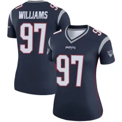 Women's Milton Williams New England Patriots No.97 Legend Jersey - Navy