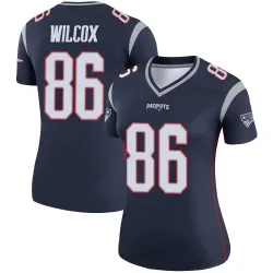 Women's Mitchell Wilcox New England Patriots No.86 Legend Jersey - Navy