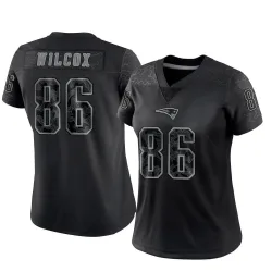Women's Mitchell Wilcox New England Patriots No.86 Limited Reflective Jersey - Black
