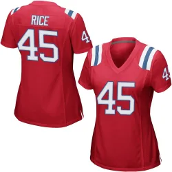 Women's Monty Rice New England Patriots No.45 Game Alternate Jersey - Red