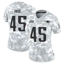 Women's Monty Rice New England Patriots No.45 Limited 2024 Salute to Service Jersey - Arctic Camo