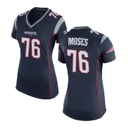 Women's Morgan Moses New England Patriots No.76 Game Team Color Jersey - Navy Blue