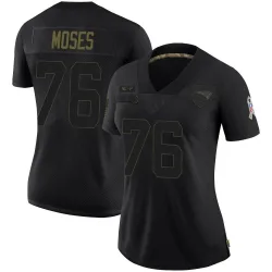 Women's Morgan Moses New England Patriots No.76 Limited 2020 Salute To Service Jersey - Black