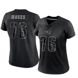 Women's Morgan Moses New England Patriots No.76 Limited Reflective Jersey - Black