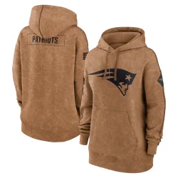 Women's New England Patriots No. 2023 Salute to Service Pullover Hoodie - Brown