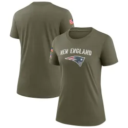Women's New England Patriots No. Legend 2022 Salute To Service T-Shirt - Olive
