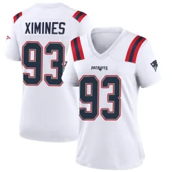 Women's Oshane Ximines New England Patriots No.93 Game Jersey - White
