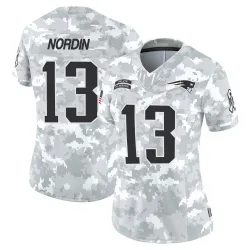 Women's Quinn Nordin New England Patriots No.13 Limited 2024 Salute to Service Jersey - Arctic Camo