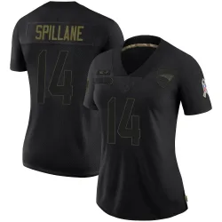 Women's Robert Spillane New England Patriots No.14 Limited 2020 Salute To Service Jersey - Black