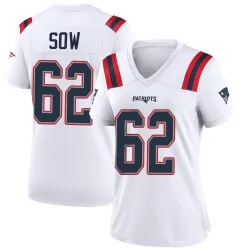 Women's Sidy Sow New England Patriots No.62 Game Jersey - White