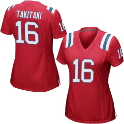 Women's Sione Takitaki New England Patriots No.16 Game Alternate Jersey - Red