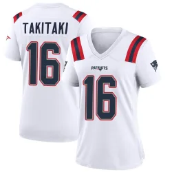 Women's Sione Takitaki New England Patriots No.16 Game Jersey - White