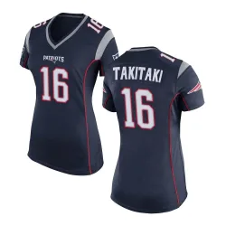 Women's Sione Takitaki New England Patriots No.16 Game Team Color Jersey - Navy Blue