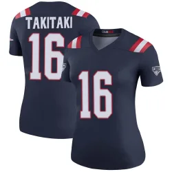 Women's Sione Takitaki New England Patriots No.16 Legend Color Rush Jersey - Navy