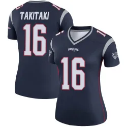 Women's Sione Takitaki New England Patriots No.16 Legend Jersey - Navy