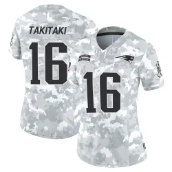 Women's Sione Takitaki New England Patriots No.16 Limited 2024 Salute to Service Jersey - Arctic Camo