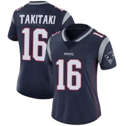 Women's Sione Takitaki New England Patriots No.16 Limited Team Color Vapor Untouchable Jersey - Navy