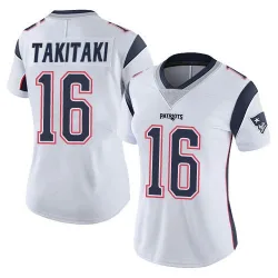Women's Sione Takitaki New England Patriots No.16 Limited Vapor Untouchable Jersey - White