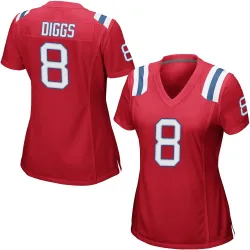 Women's Stefon Diggs New England Patriots No.8 Game Alternate Jersey - Red