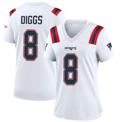 Women's Stefon Diggs New England Patriots No.8 Game Jersey - White