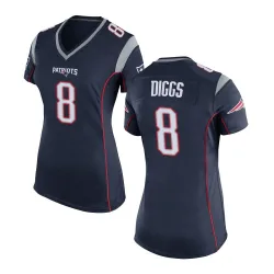 Women's Stefon Diggs New England Patriots No.8 Game Team Color Jersey - Navy Blue