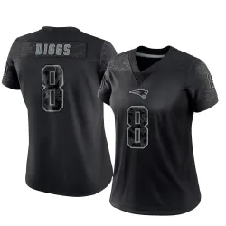 Women's Stefon Diggs New England Patriots No.8 Limited Reflective Jersey - Black